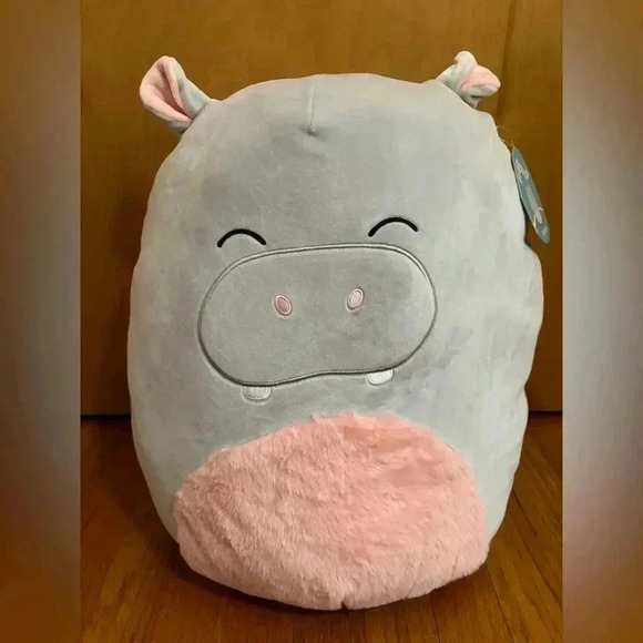 Squishmallow Harrison the Hippo Grey and Pink 16 inches NWT - Picture 5 of 11